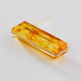 SQUARE STUD PIERCED EARRING (LONG)