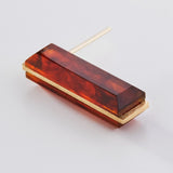 SQUARE STUD PIERCED EARRING (LONG)