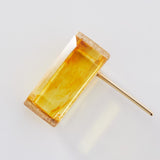 SQUARE STUD PIERCED EARRING (SHORT)