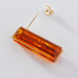 SQUARE STUD PIERCED EARRING (LONG)